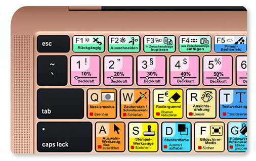 Photoshop Keyboard Stickers Cs6 Cc For Apple Macbook Air German Hotkeys Ebay